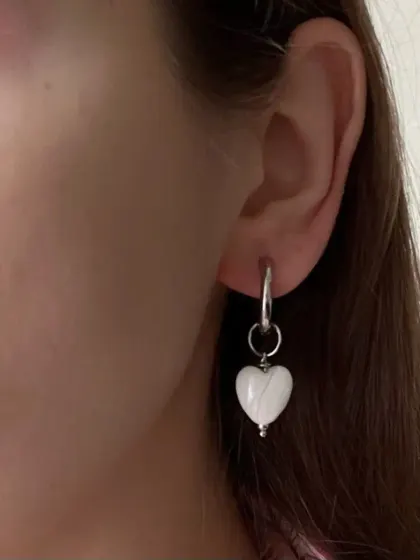 Серьги с подвесками сердце